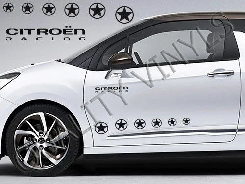 Для 2 шт./пара сторона гонки в полоску C1 C2 C3 C4 DS3 SAXO звезда графические наклейки