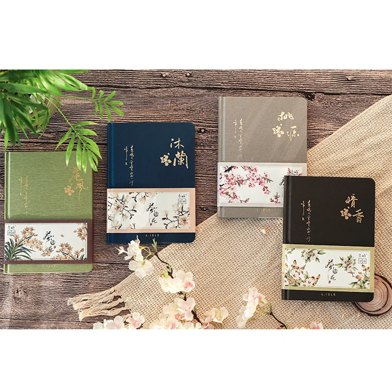 

Color Inner Page Notebook Chinese Style Creative Hardcover Diary Books Weekly Planner Handbook Scrapbook Lovely Gift