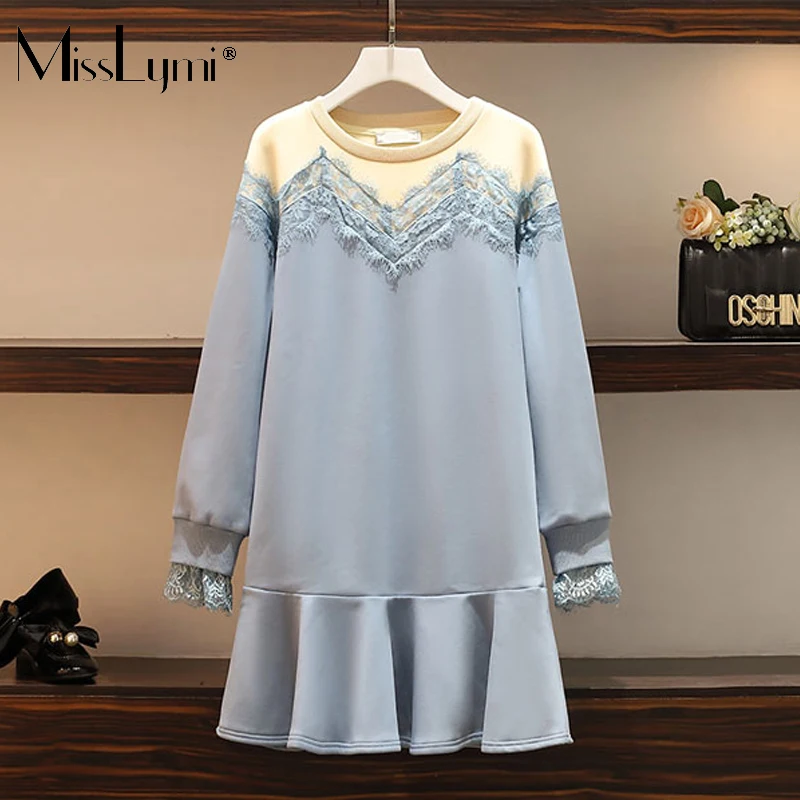 

Женское платье-свитшот в стиле ретро с длинным рукавом