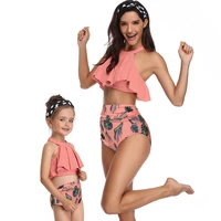2021 family matching swimwear mom daughter swimsuit mother daughter bikini bathing suit swimwear kids family matching outfits