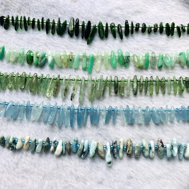 Wholesale 1string Natural Gem Stone Chip Nugge Beads,Kunzite,Diopside,Chrysoprase,Larimar Beads For jewelry DIY 15.5"/string