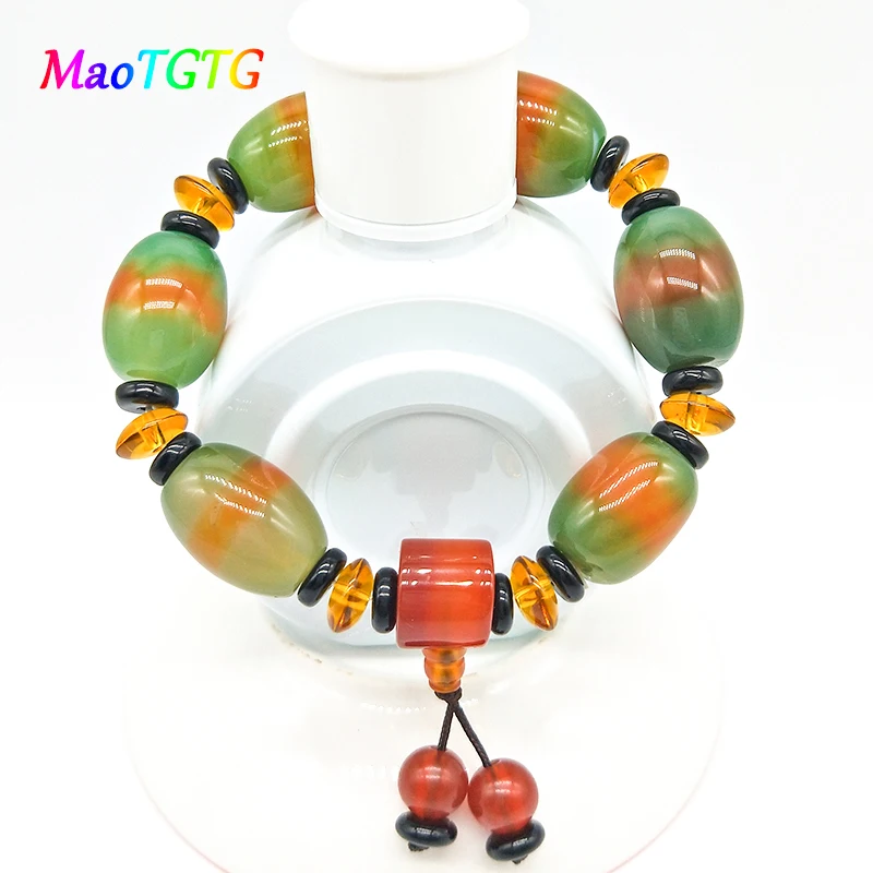 Модный браслет из натурального агата мужские ювелирные изделия для рук женские