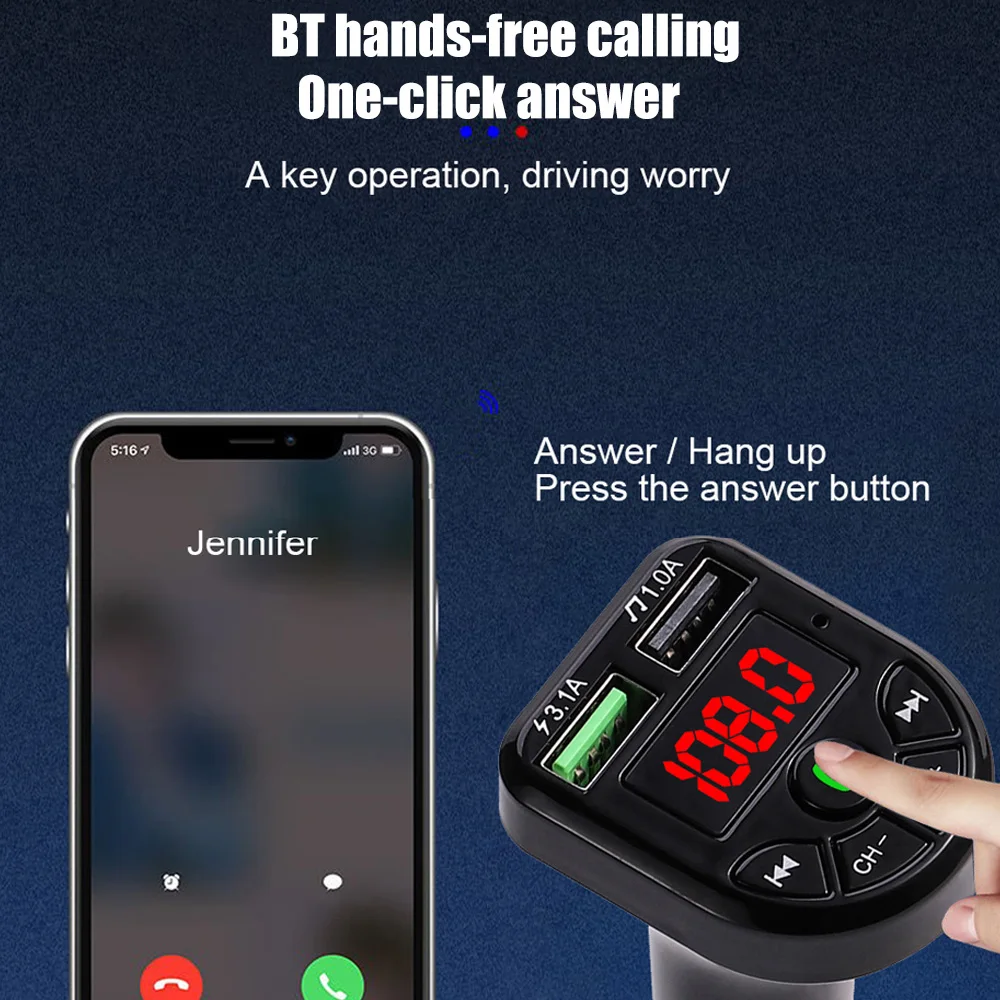 BTE5 Автомобильный MP3 плеер BT fm передатчик автомобильный модулятор двойной usb