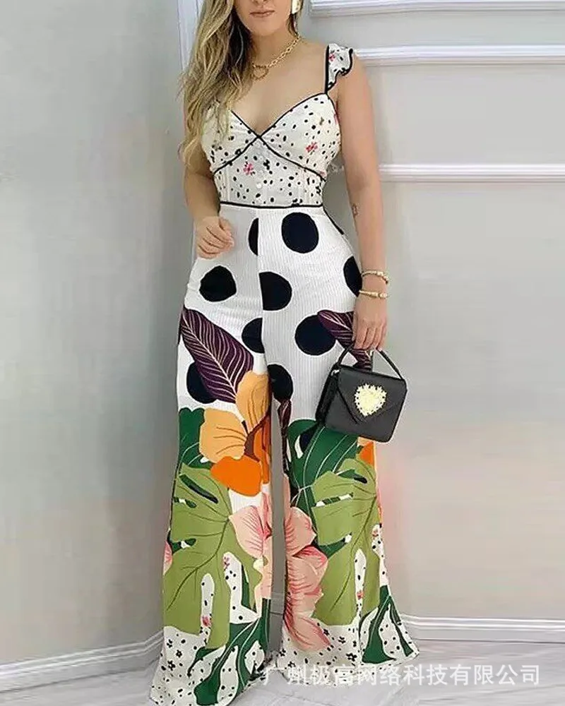 

2021 New Style Printed Jumpsuit Women Women's Slim Fit Jumpsuit Women's Work