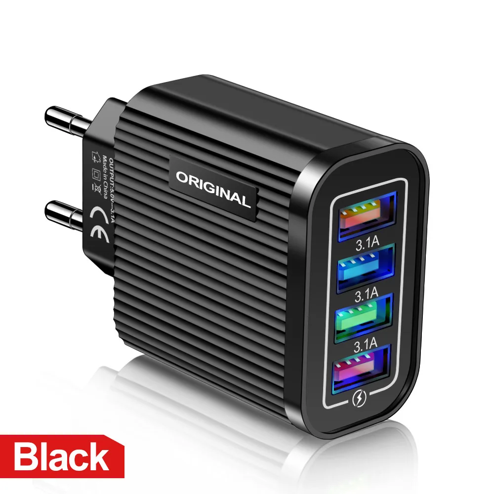 

Quick Charging 3.0 USB Charger for IPhone 12 Pro11 Xiaomi Samsung Huawei 5V 3A Digital Display Quick Charging Wall Phone Charger