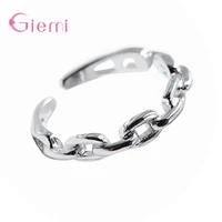punk cool twisted link chain rings 925 sterling silver finger ring birthday hiphop party ring minimalist charm jewelry gifts