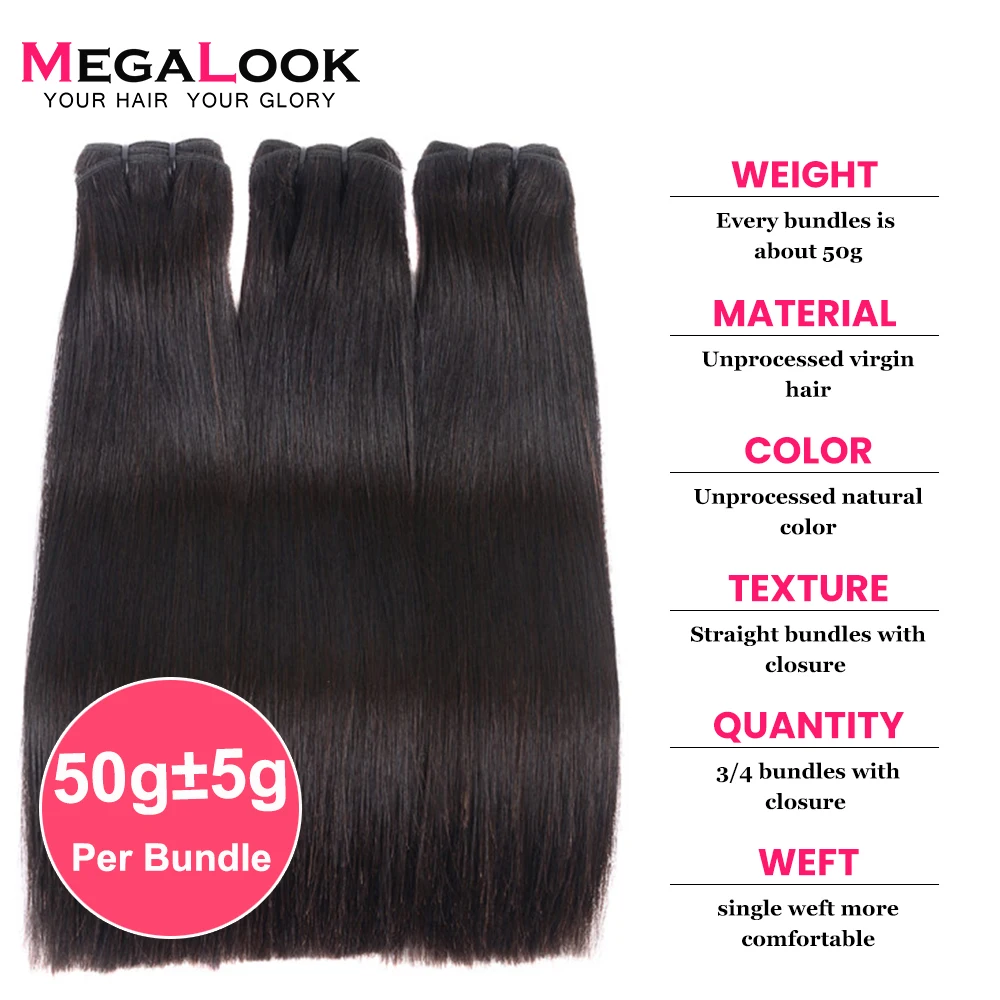 Пряди человеческих волос с застежкой 3/4 прямые пучки 50 г пряди человеческие