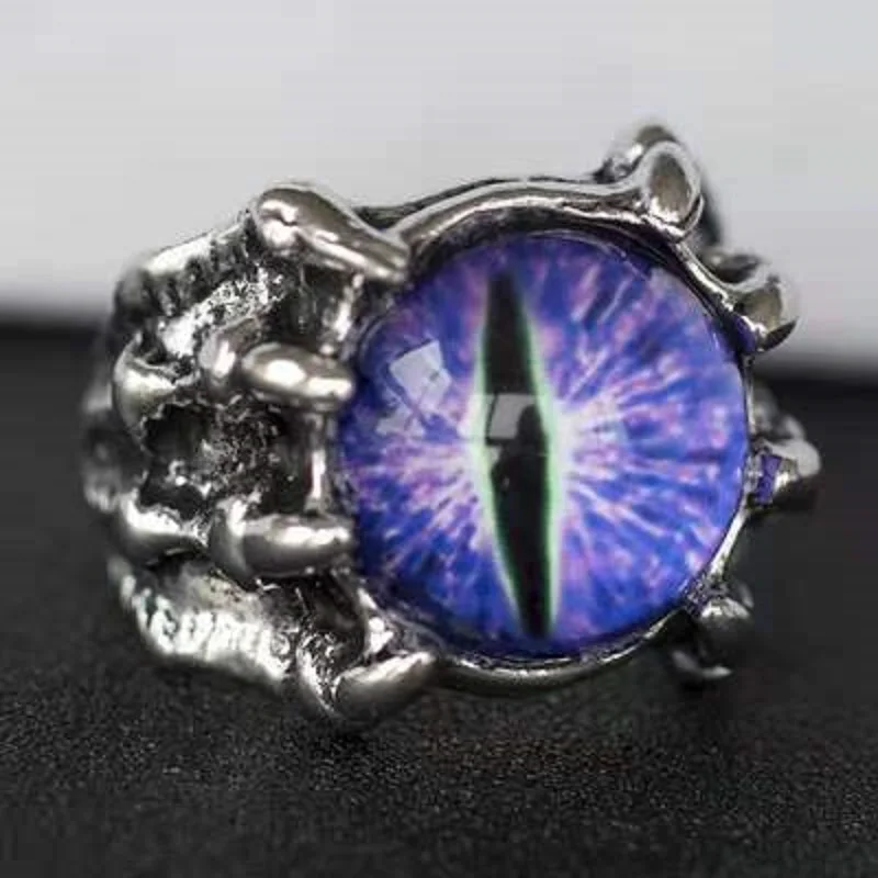 

Domineering Men's Devil Eye Rings Gothic Punk Style Dragon Claw Finger Ring Open Adjustable Ring Unisex Jewelry Accessories