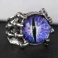 domineering mens devil eye rings gothic punk style dragon claw finger ring open adjustable ring unisex jewelry accessories