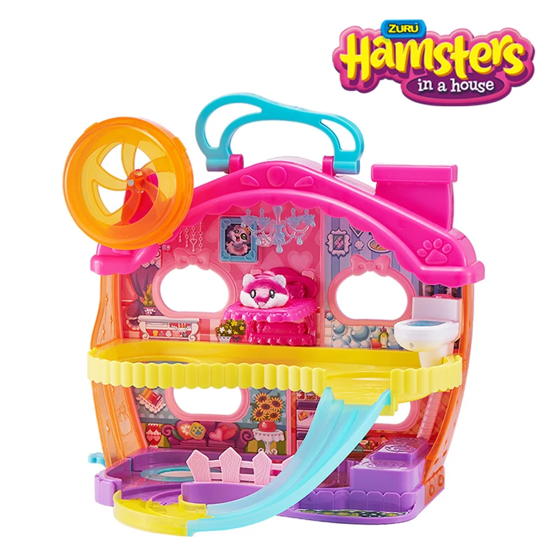 

Hamsters Paradise In The Series 2 Mini Villa Set Frenzy Hamster with Accessories Develop Toys Birthday Surprise Kids Gift