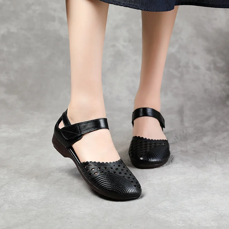 PEIPAH женские сандалии из натуральной кожи на платформе женская обувь с полым