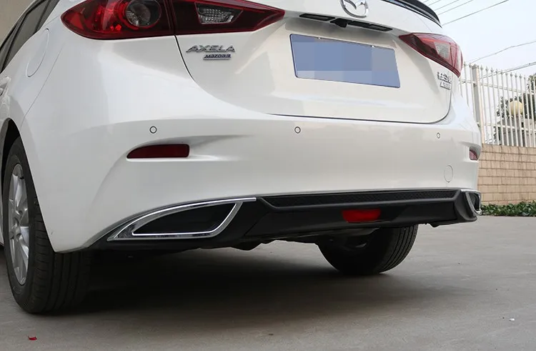 Car Rear Bumper Diffuser Body kit Bumpers Protector ABS plastic For Fit Mazda 3 Axela 2014 2015 2016 2017 2018 2019 rear spoiler |