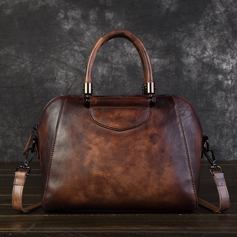 Женская сумка через плечо из натуральной кожи мессенджер с верхними ручками