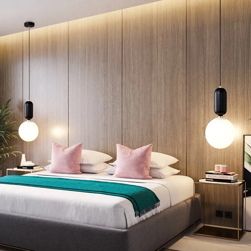 Скандинавский светодиодный подвесной светильник потолочный из матового стекла