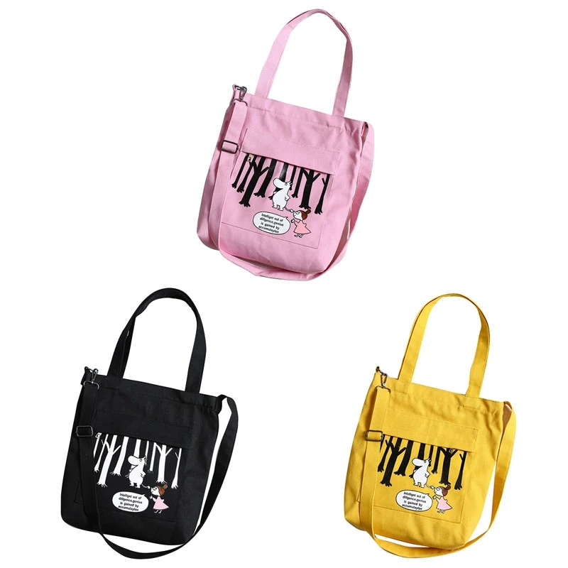 

Fashion Women's Canvas Shoulder Bag Casual Tote Bag Messenger School Bag Cartoon Art Big Capacity Shopping Bag