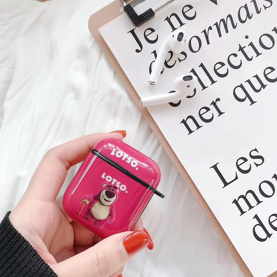 455C1 Милый Bluetooth чехол для наушников для Airpods 2 Чехол прозрачный жесткий чехол для Airpod Защитная крышка для Air Pods аксессуары Etui - Цвет: 455C1