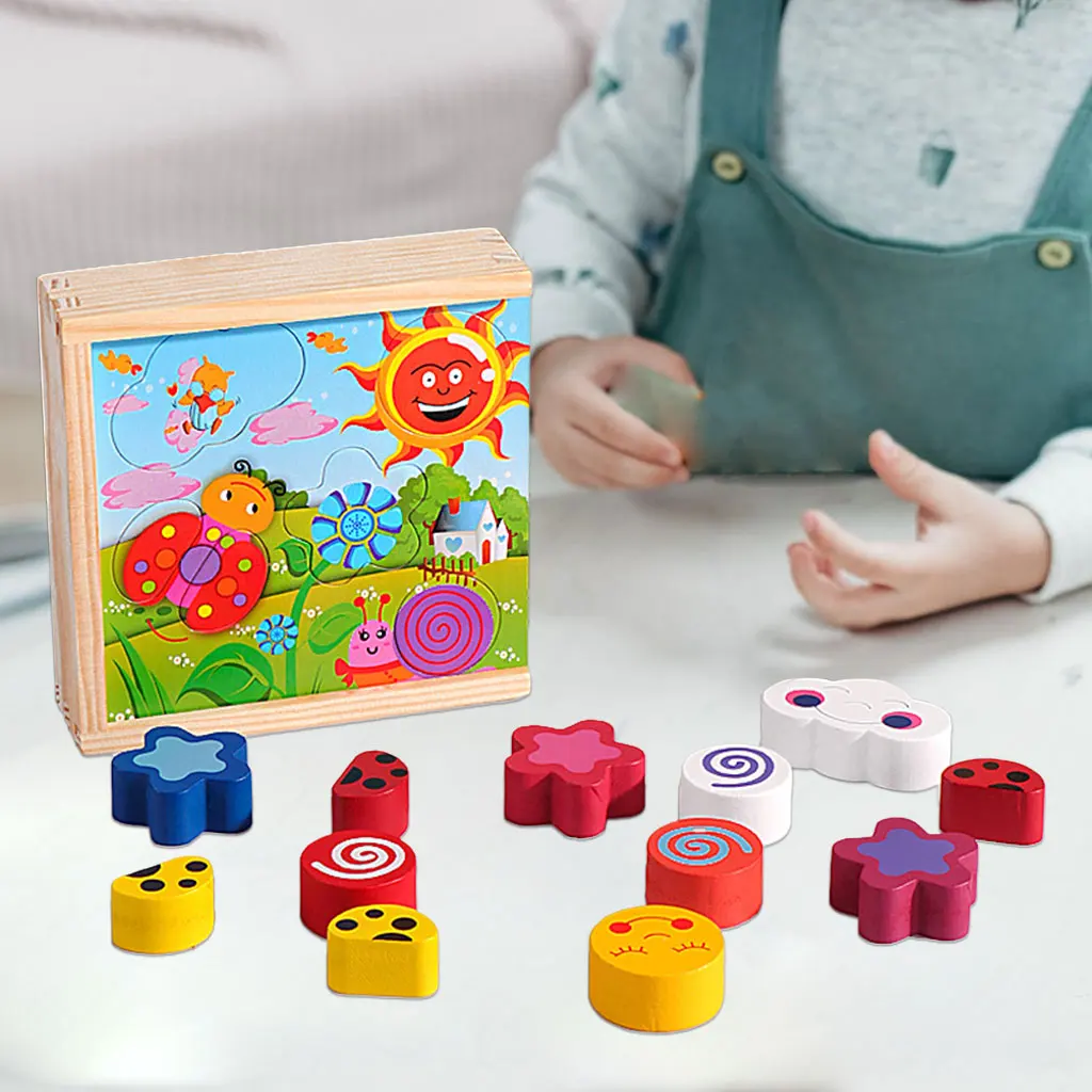 

Деревянная доска-пазл, игрушки, строительные блоки, форма, соответствующие образовательным цветам погоды, координация рук и глаз для родите...