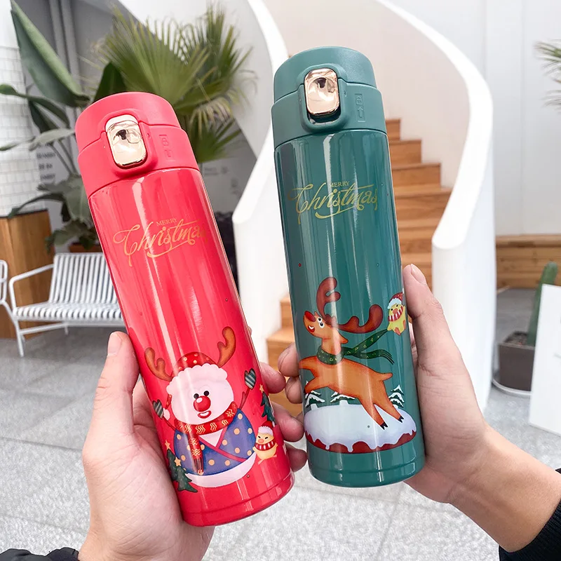 Милая бутылка для воды Рождественская Термокружка Из Нержавеющей Стали чая 450 мл