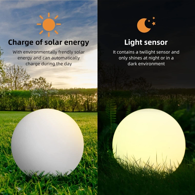 

Led Round Ball Light with Remote Control Waterproof Landscape Lamp Ornament for Home Garden Yard Lawn Decoration Gift Supplies
