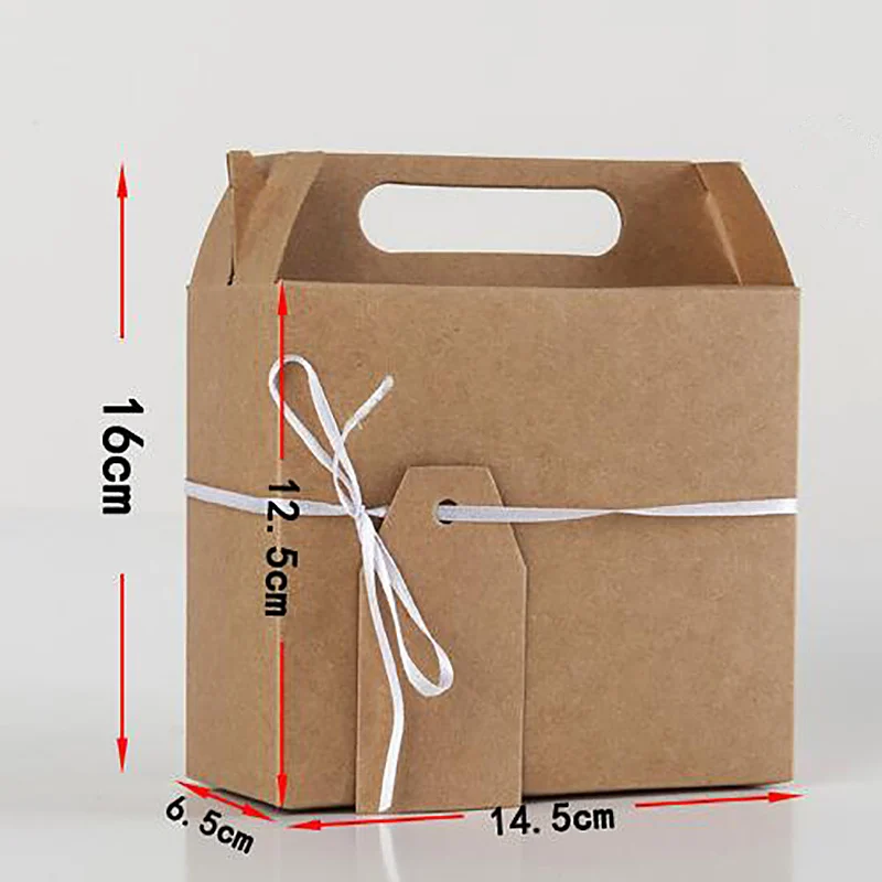 10Pcs Cardboard Gift Package Box with Handle Cake Candy Cookie Snacks Container Wedding Party Supplies | Дом и сад