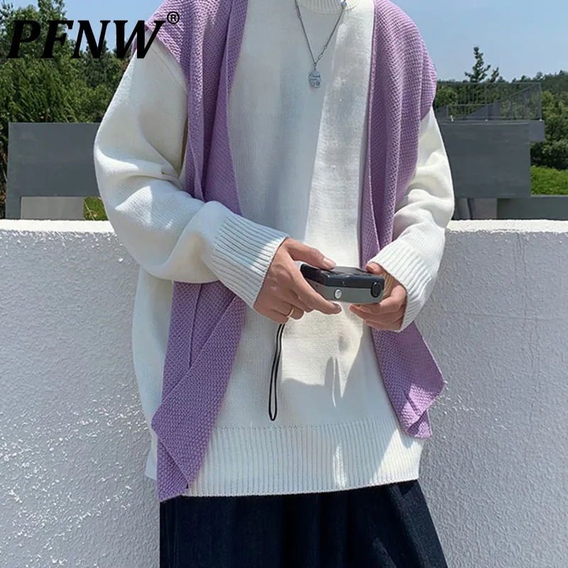 

PFNW 2021 осенний дизайнерский свитер из двух частей, модный мужской тонкий Красивый пуловер для улицы, куртка для пар, топы 12X1186