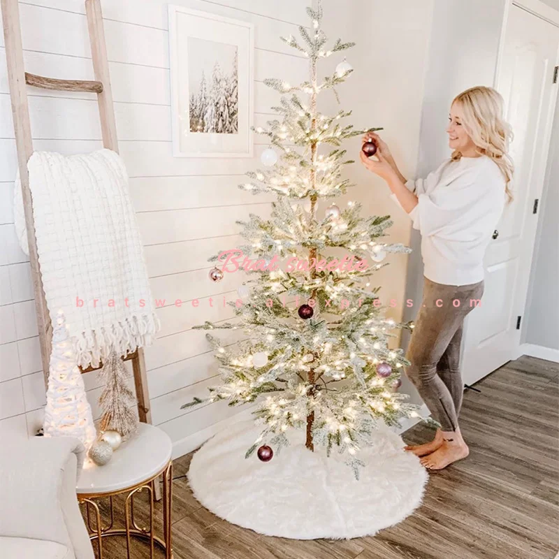 2019 белый плюш Рождественская елка юбка меховой ковер веселое Рождественское