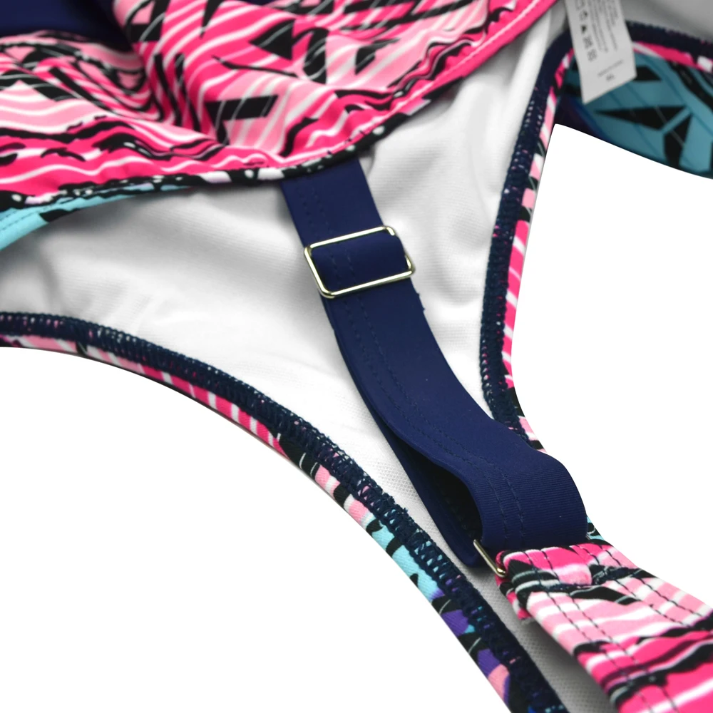 Новый бикини стиль цветочный принт цельный купальный костюм Высокая талия юбка