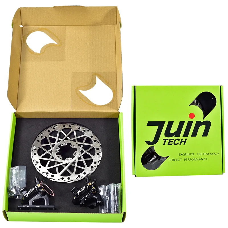

Juin Tech F1 Hybrid Hydraulic Flat Mount Disc Brake Caliper 160mm Rotor MTB Mountain Road CX Bike Cyclocross for SRAM Shimano