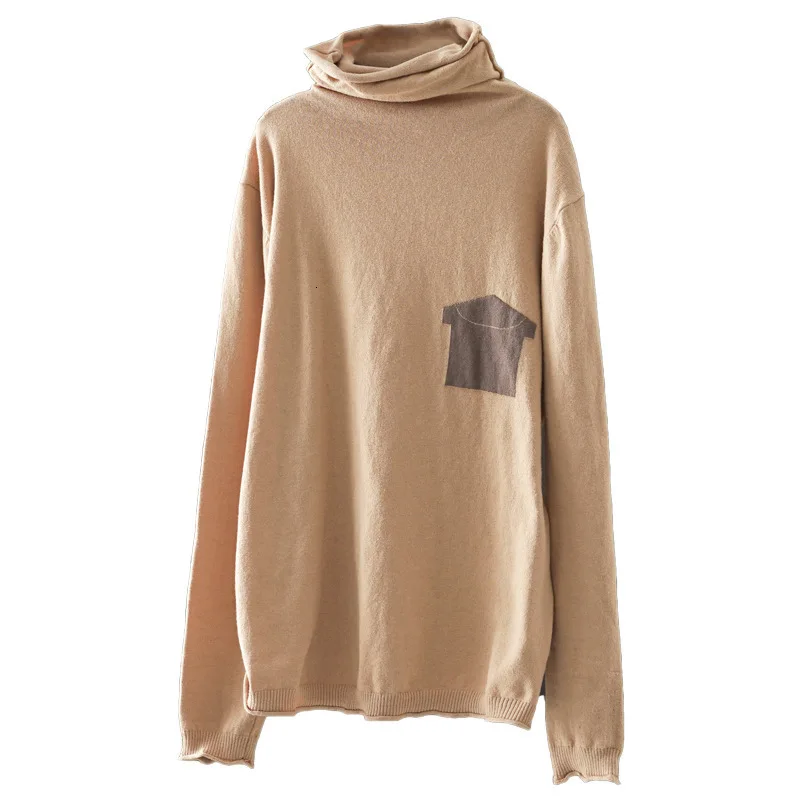 SOUL OF TIGER 2019 England Style Ladies Knitted Pullovers Womens Vintage Printed Sweaters Winter Turtleneck Thick Warm Jumpers | Женская