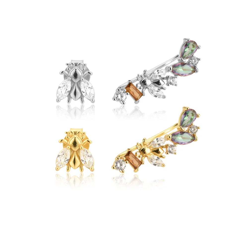 

Серьги-гвоздики женские из серебра 100% пробы с цирконом