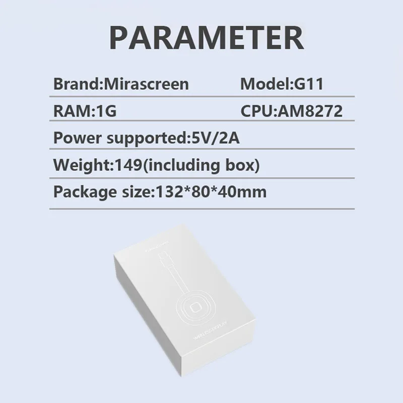 Фото MiraScreen 5G TV Stick Внутренняя антенна miracast DLNA AIRPLAY WiFi приемник дисплей Miracast morring dongle 5G TV stick №5
