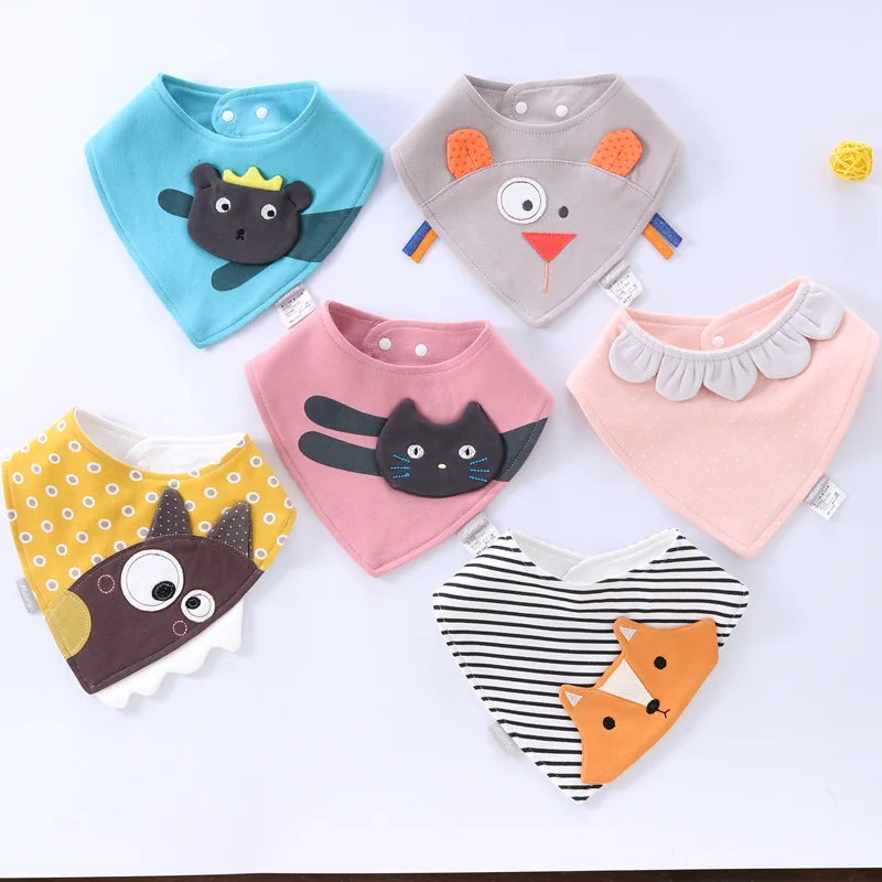 1 pcs Baby Waterproof Cotton Bandana Cartoon Dribble Bibs Newborn Slabber Absorbent Cloth Feeding Smock Eating Accessories | Детская