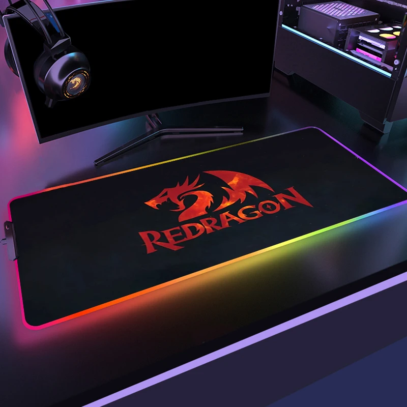 

RGB Mouse Pad REDRAGON Mat Anime Gaming Mousepad Gamer Accessories Mouse Mat LED Pad PC Keyboard Pad For Computer Laptop Pad Xxl