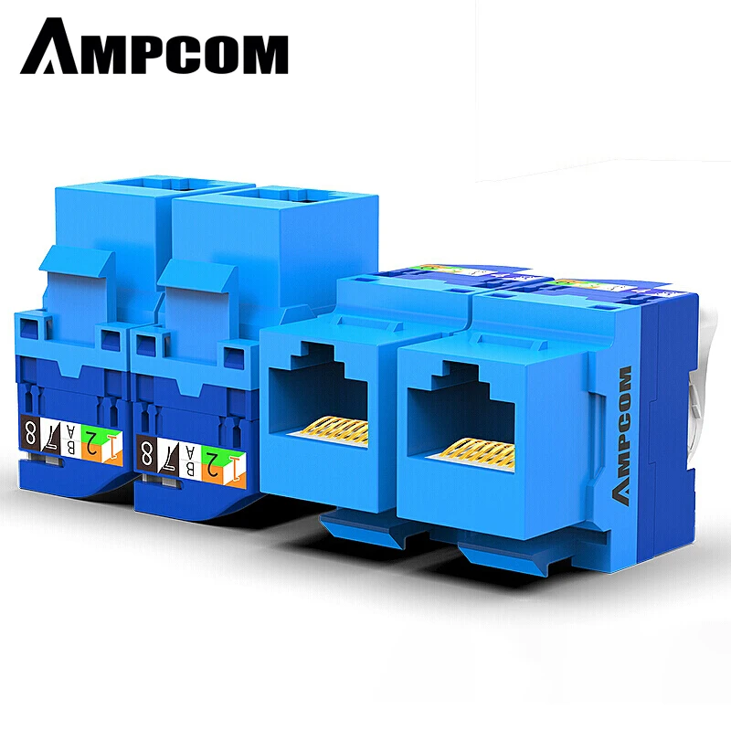 Набор инструментов AMPCOM CAT6 RJ45 с разъемом без ключа перфоратора синий разъем