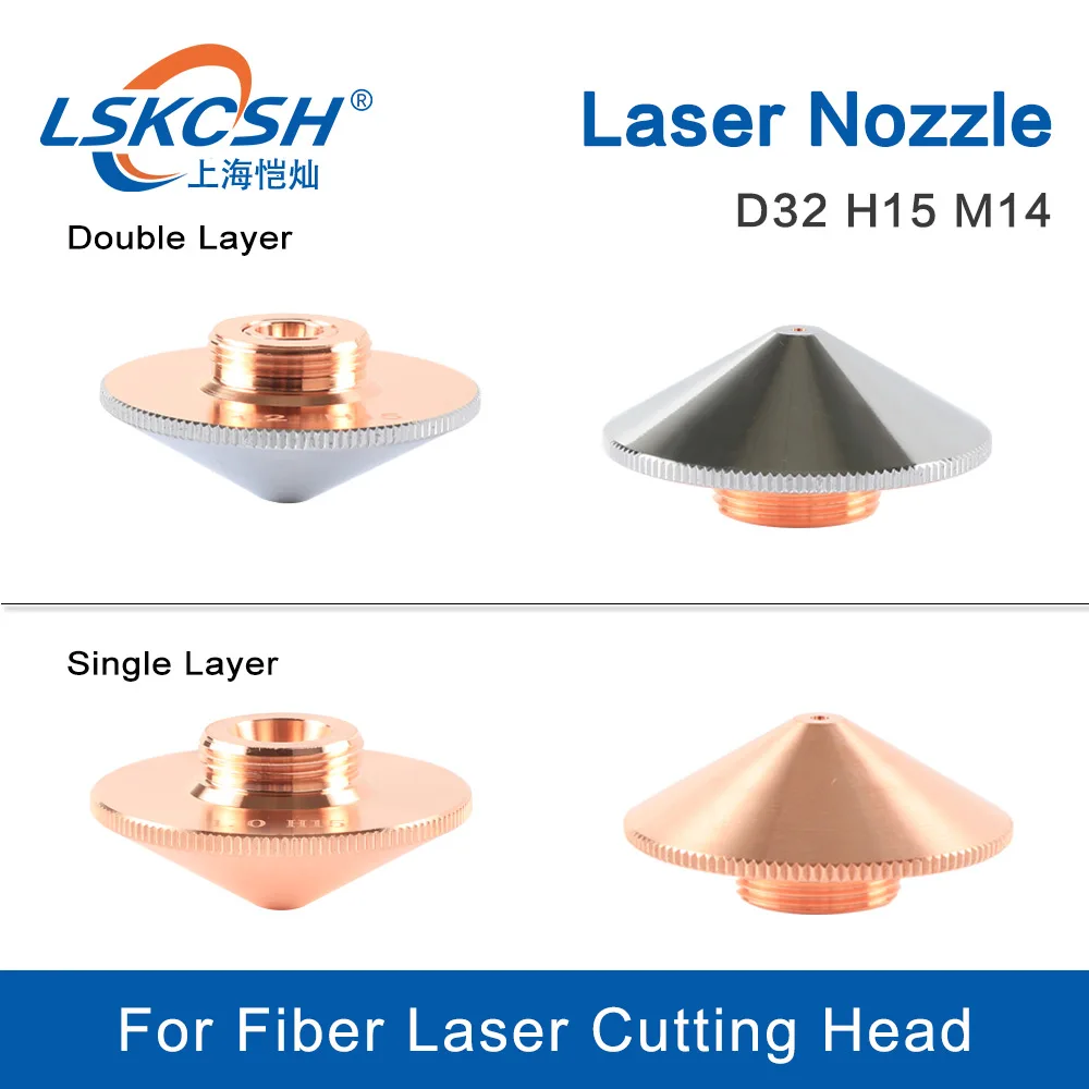 

LSKCSH Laser Nozzle Single Layer /Double Layers Dia.32mm Caliber 0.8 - 5.0mm for Raytools Fiber Laser conusmables wholesale