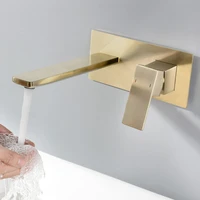basin faucet concealed bathroom sink faucet brushed gold in wall basin spout mixer tap set combination blanoir solid brass tap