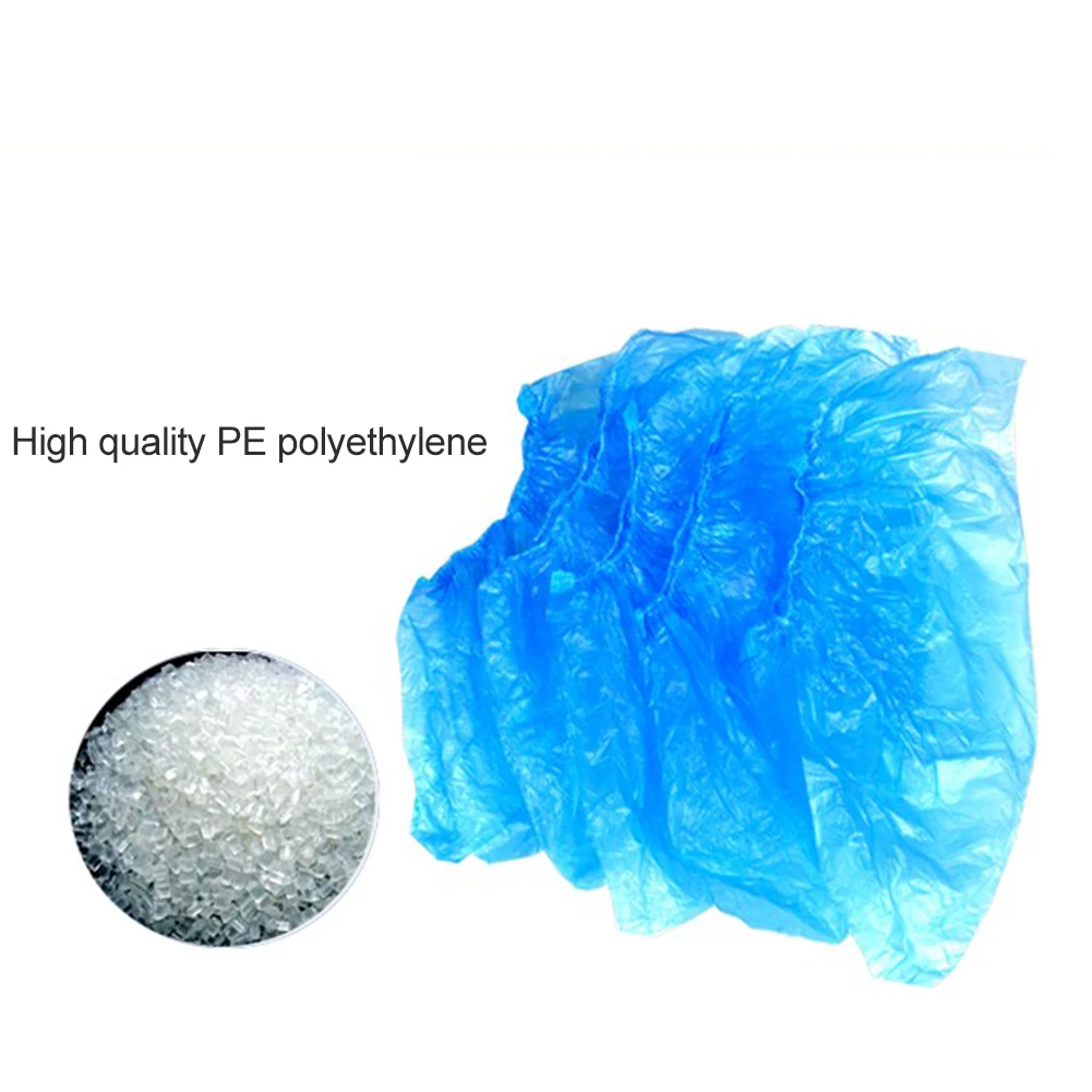 Одноразовые пластиковые чехлы для обуви защита от пыли дождливого дня синие