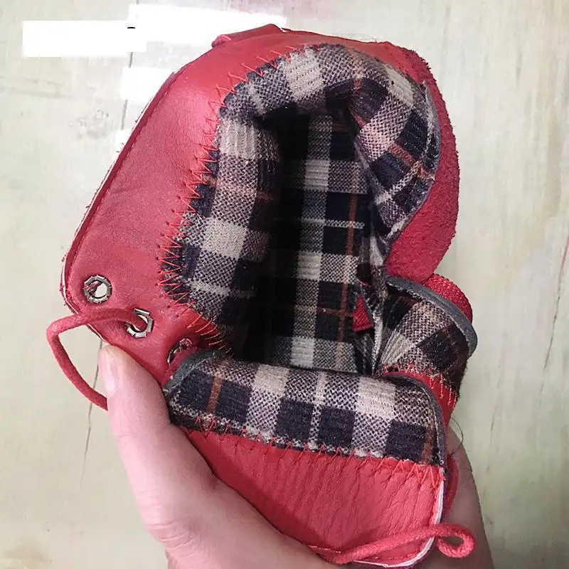 Ботинки мартинсы для девочек и мальчиков теплые модные Нескользящие кроссовки с