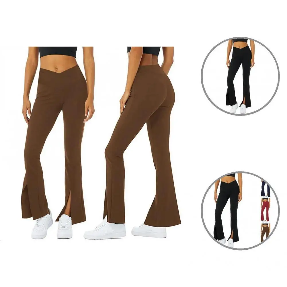 

Stylish Sporty Pure Color Bootleg Pants Women Bootleg Pants Breathable for Jogging