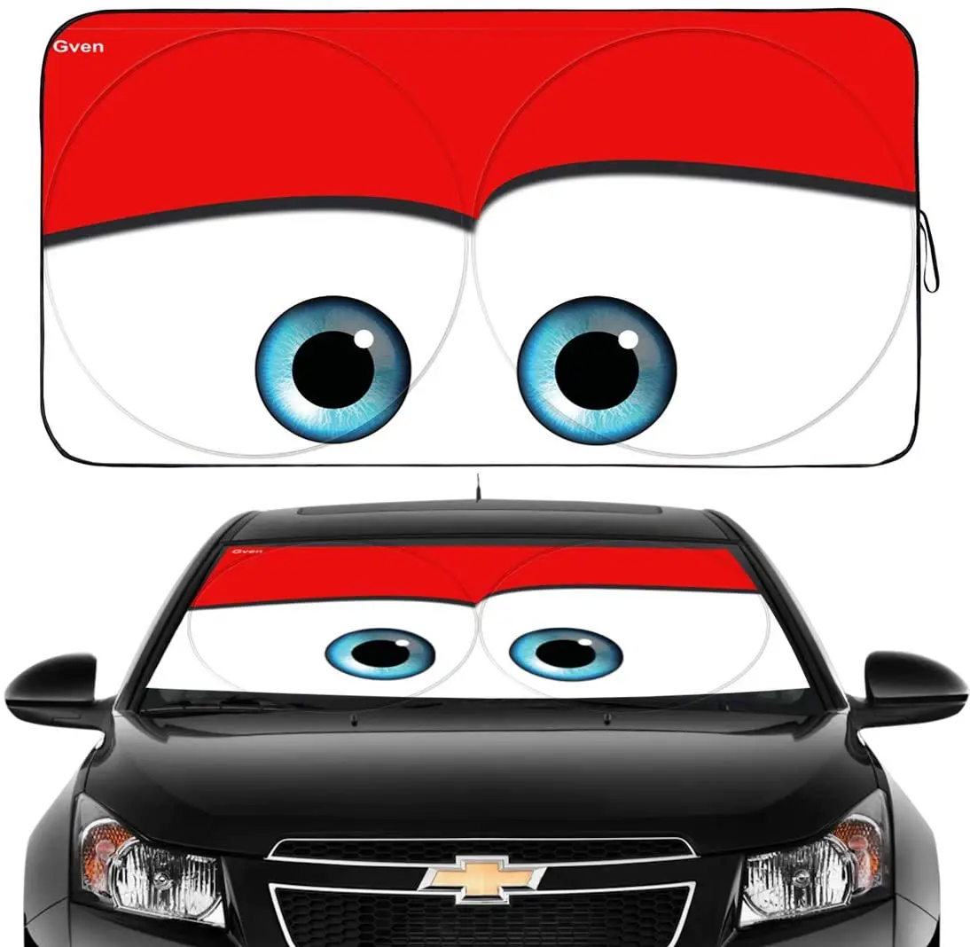 

Car sunshade Gven Windshield Shade, Car Sun Shade for Front Windshield Funny Car Eyes Sunshades Sun Visor