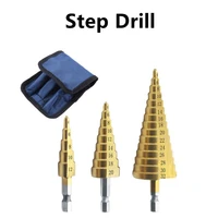 3 12mm 4 12mm 4 20mm hss straight groove step drill bit set titanium coated wood metal hole cutter core drill bit set 3 13 4 22