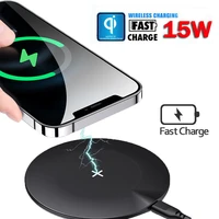 15w qi wireless charger pad dock for apple 12i phonesamsungandroid cell phone desktop type c fast magnetic charging