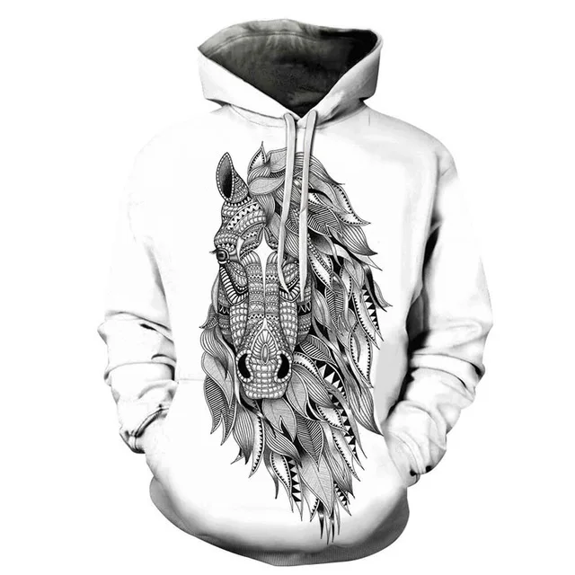 AFKH1806(Asian Size) Горячая Распродажа красочная лошадь Мужская толстовка с принтом женский 3D пуловер для мужчин толстовки осень длинный рукав мужская куртка - Цвет: AFKH1806(Asian Size)