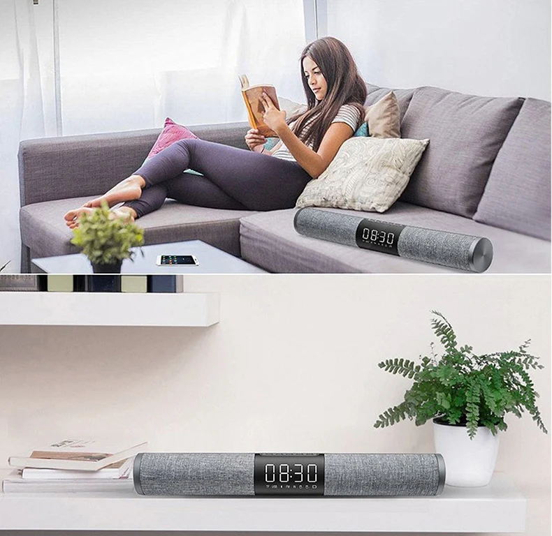 OneDer V01 Bluetooth динамик сабвуфер ТВ Саундбар будильник показывать книжную полку