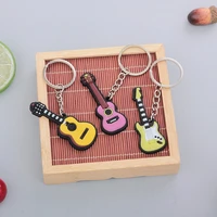2pcs guitar keychain unisex musical instrument pendant gift jewelry cute and exquisite musical instrument decoration