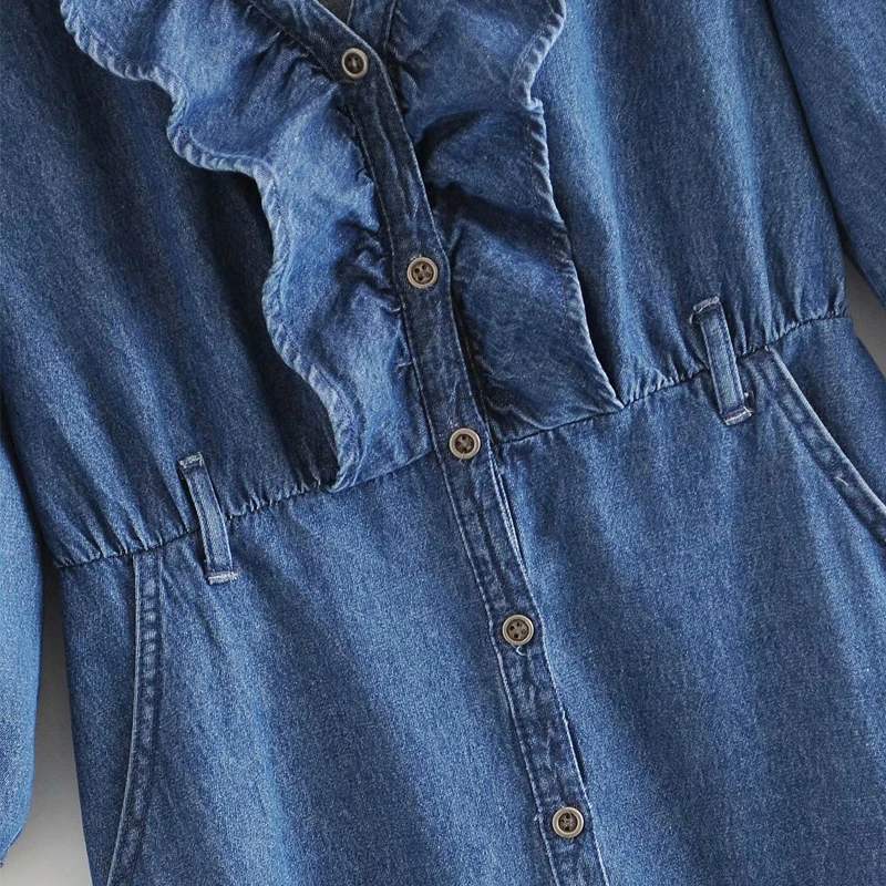 Винтажное Синее джинсовое платье весна-осень 2020 сексуальные женские мини-платья