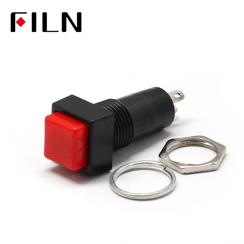 Квадратный мгновенный выключатель кнопка включения/выключения красный синий