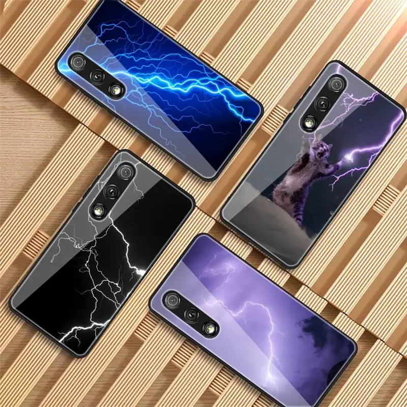 

Lightning And Lightning Phone Case Tempered Glass For Huawei P9 10 10plus 20 20Pro 30mate9 10 20 20Pro Honor8X 9 10 V10 Nova3I 5