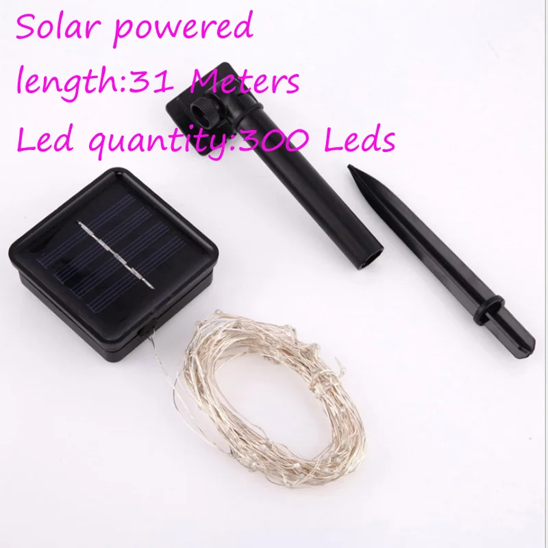 31M Solar led string 6 м/11 м/21 м/31 м светодиодный уличный солнечный светильник светодиодный s струнные огни сказочная Праздничная Рождественская вечеринка гирлянда Солнечный сад водонепроницаемый свет - Испускаемый цвет: 31M Solar led string
