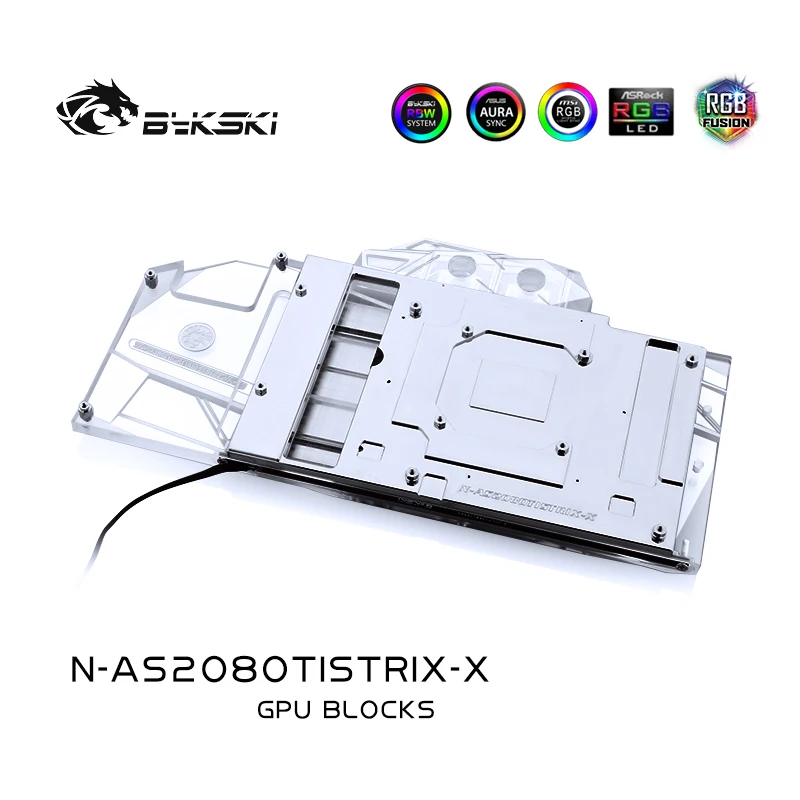 Bykski N-AS2080TISTRIX-X полноэкранная Графическая карта блок водяного охлаждения для Asus Rog